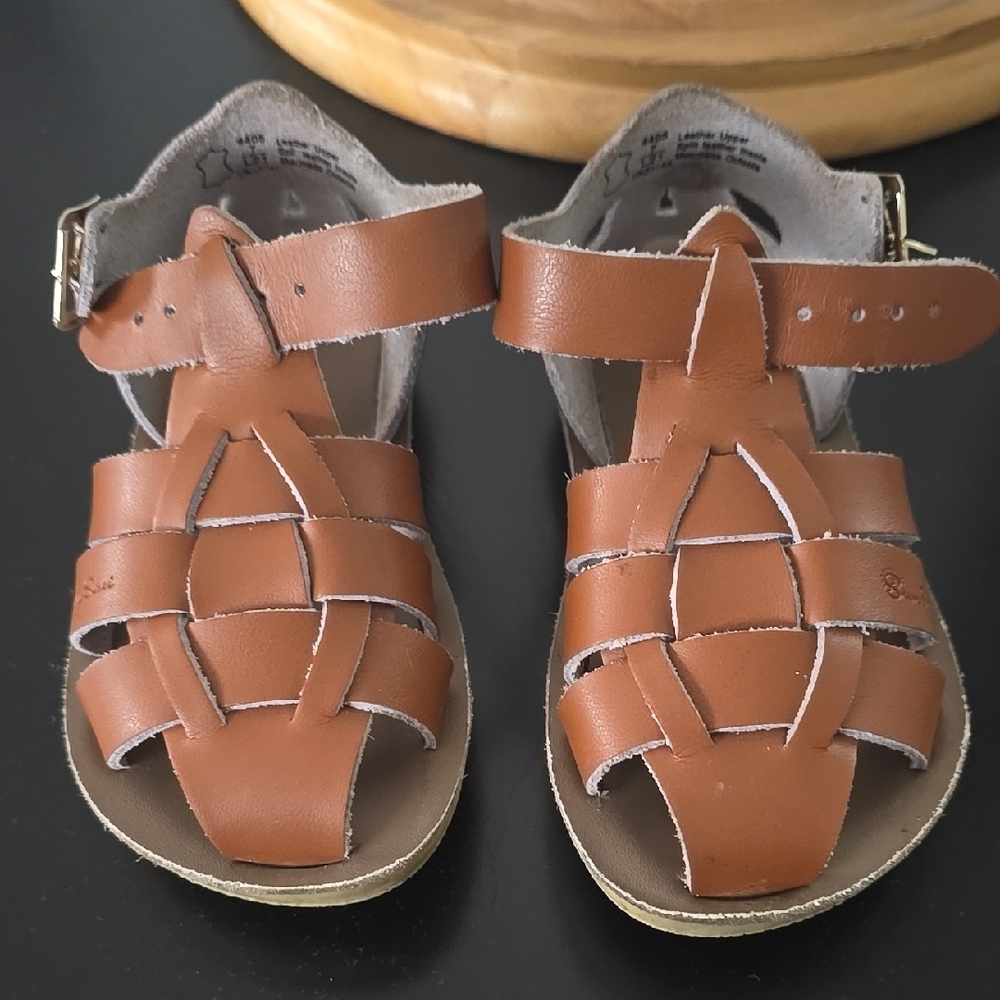 Brown Leather Kids Sandals